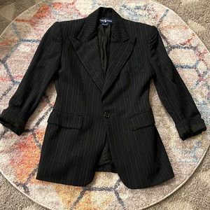 (vintage) RALPH LAUREN Black Pinstripe Blazer - XS